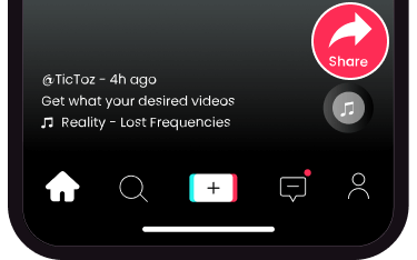 Pressione o ícone Compartilhar no TikTok