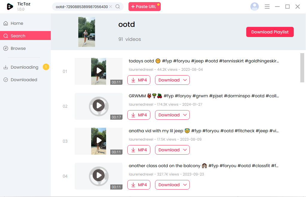 Alle TikTok-Videos auswählen